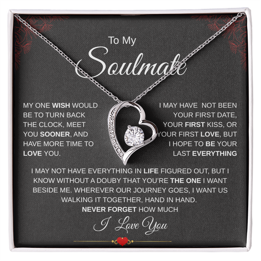 To My Soulmate One Wish / Forever Love Necklace Red Corner